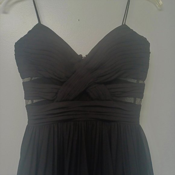 Adrianna Papell Hailey Logan Black Chiffon Cocktail/Prom Dress, Size 1/2 - Picture 2 of 7